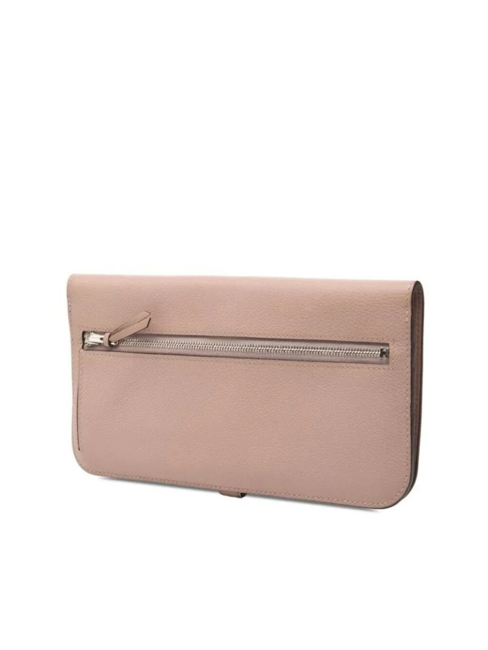 Hermes Dogon Wallet Pink Silver Color